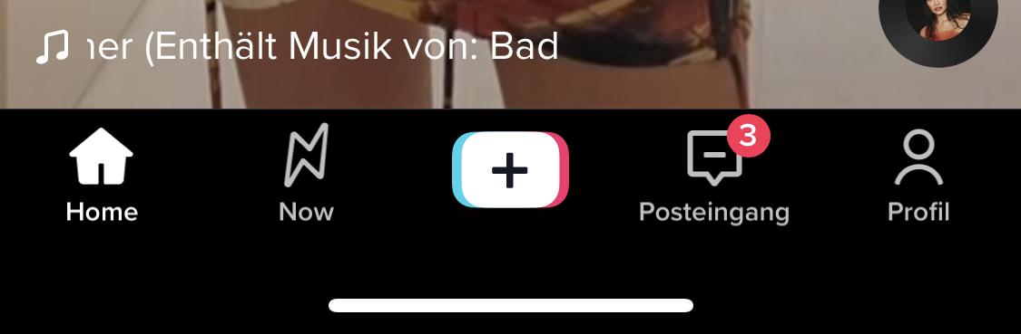 TikTok Now in der Leiste