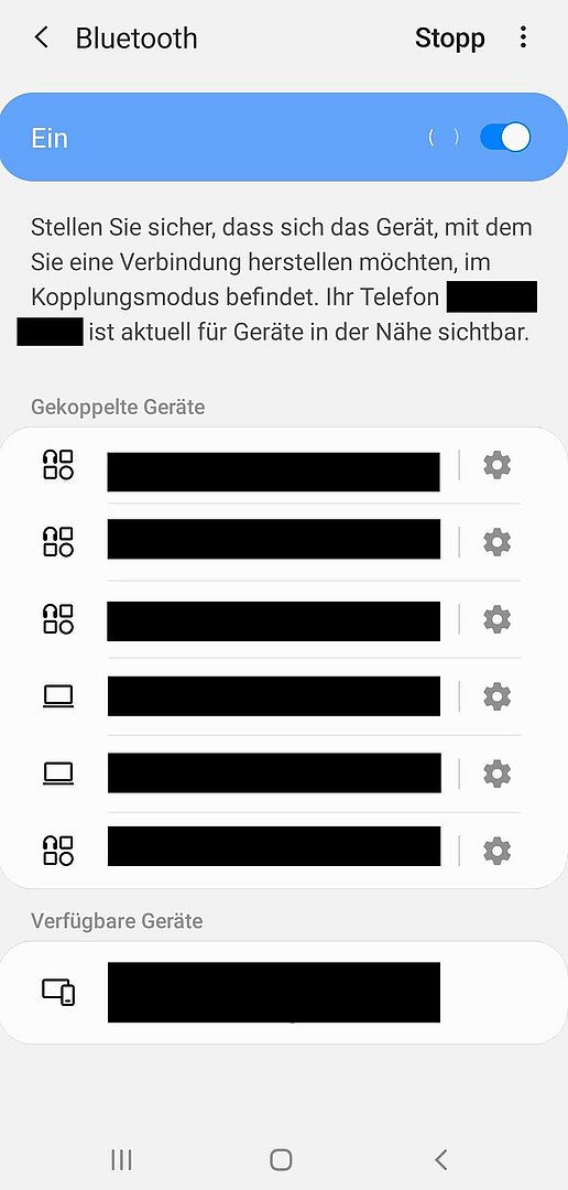 Screenshot Handyeinstellungen