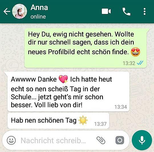 Nette Kommentare in WhatsApp