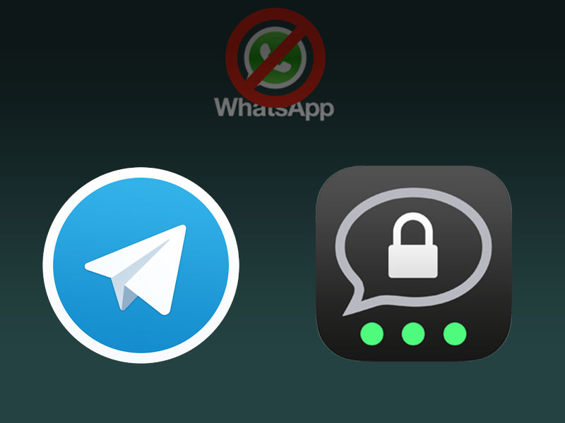 Logo von Threema und Telegram