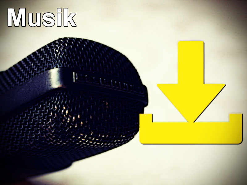 Mikrofon und Download-Symbol