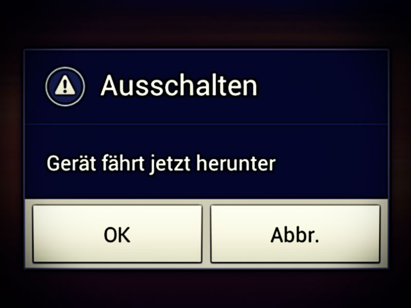 Gerät wird ausgeschalten