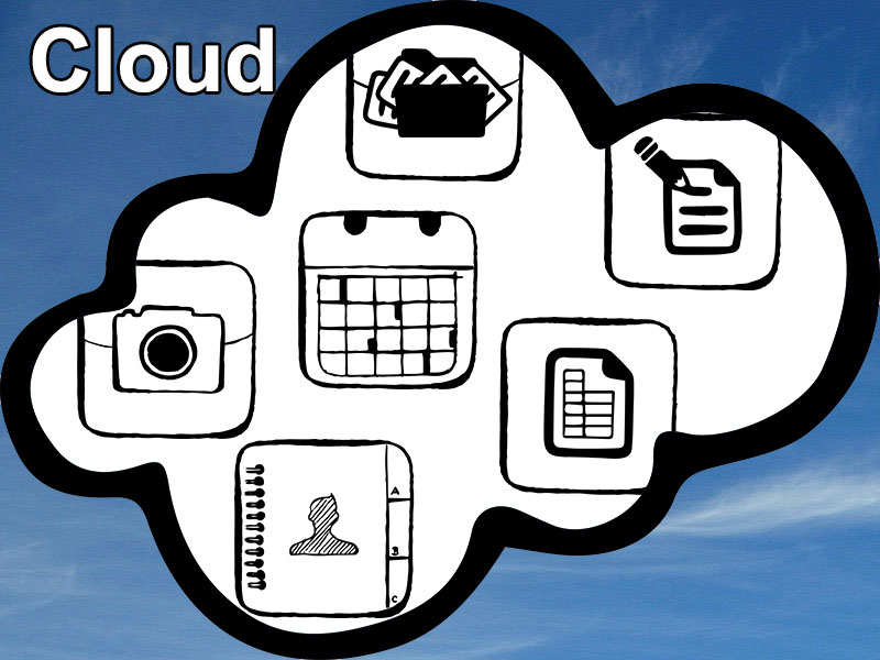 Wolke mit verschiedenen App-Symbolen