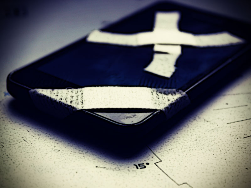 Smartphone mit Pflaster