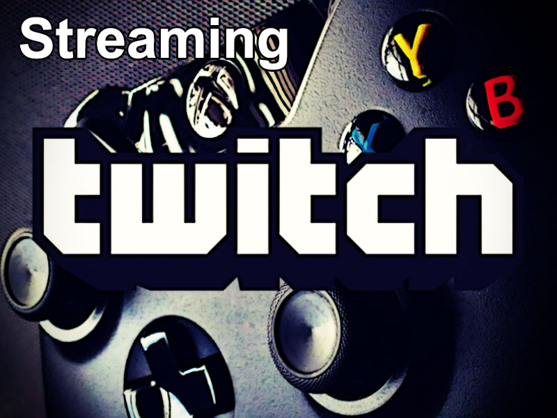 Logo von Twitch vor Controller