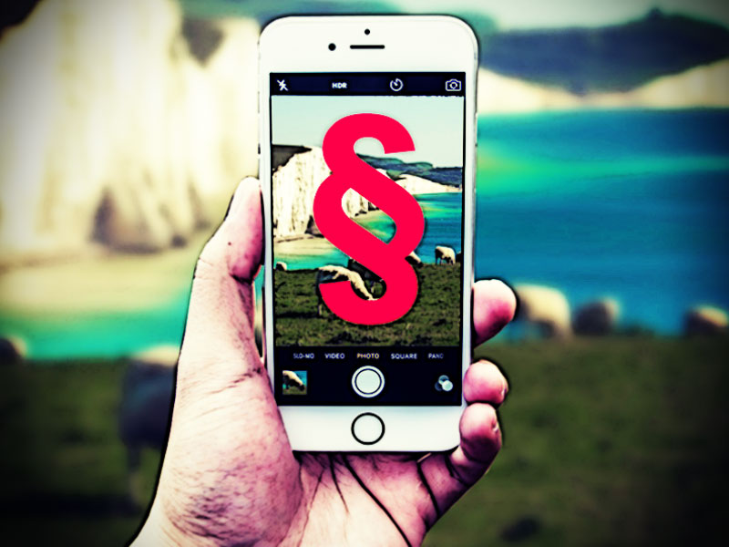 Paragraphen-Symbol in Handy-Display