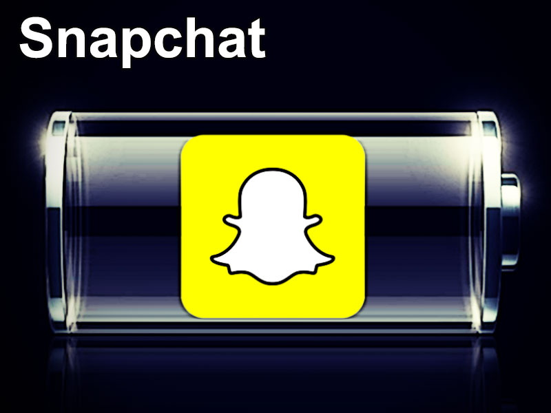 Snapchat-Symbol auf leerem Akku