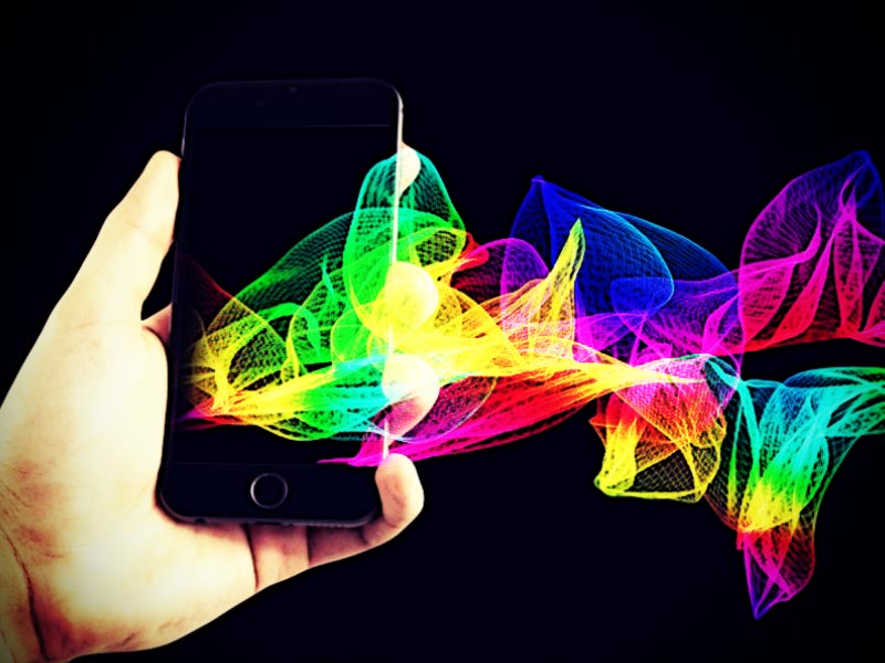 Smartphone mit Farbwelle