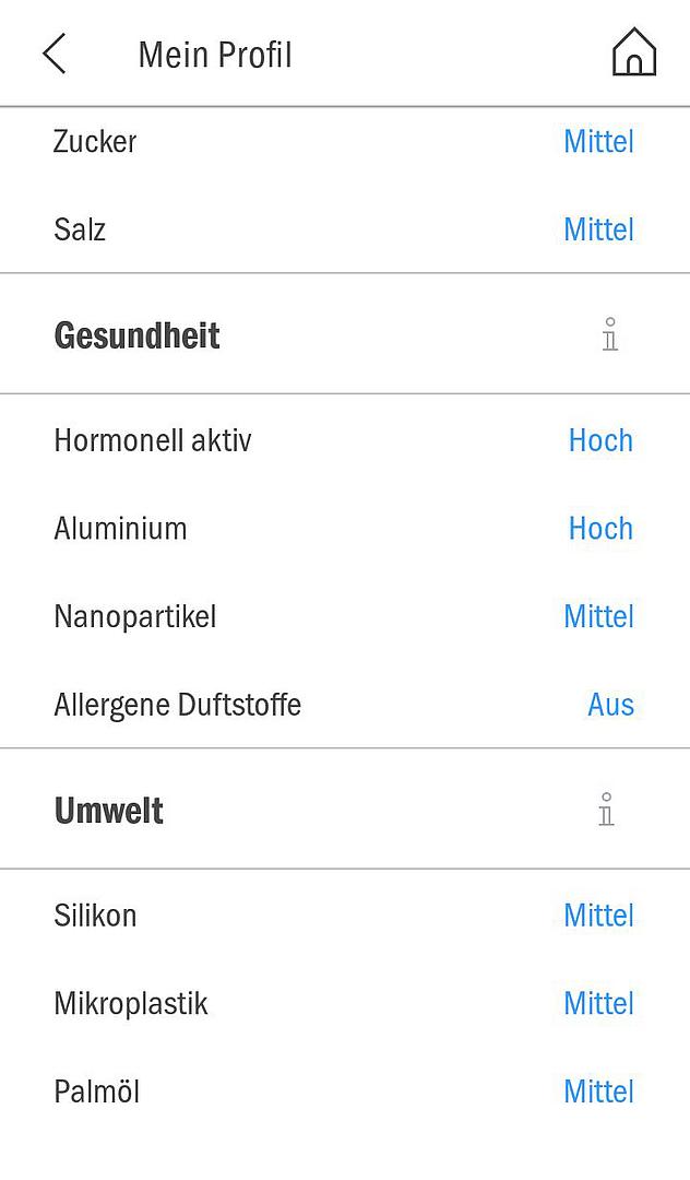 Einstellungen in Codecheck