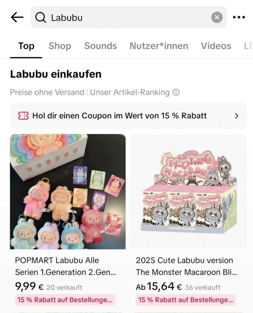 Screenshot von TikTok