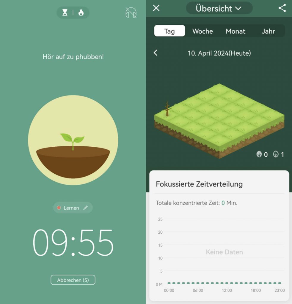 Screenshot aus der App Forest