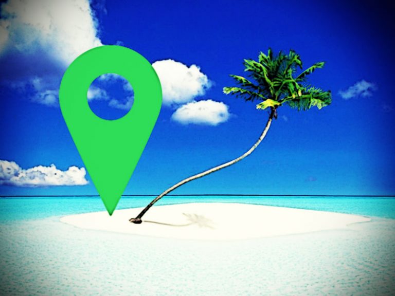 Location-Tag auf Südsee-Insel